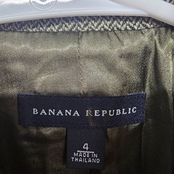 Vintage Banana Republic Blazer Y2K Green Twee Velvet Office Wool 4 - Picture 8 of 11